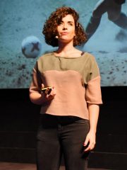 Maggie Murphy, CEO of Lewes FC, on stage