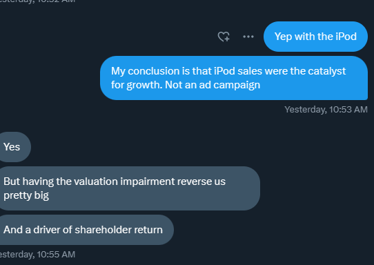 Screenshot of a conversation on an Apple iPhone